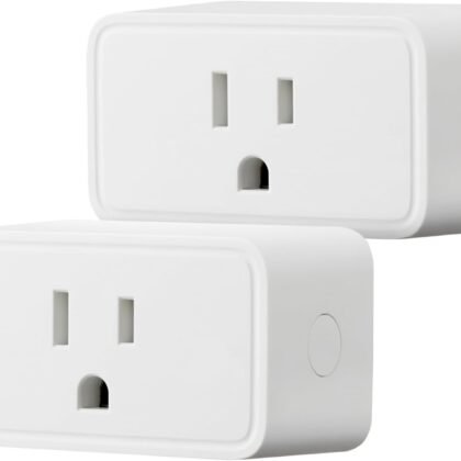 Amazon Basics Smart Plug, Works with Alexa Only, 2.4 GHz Wi-Fi, No Hub Required, 2 Pack, White