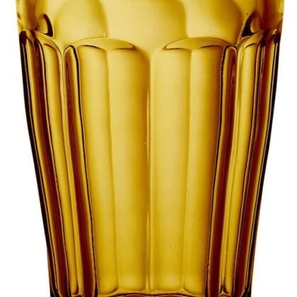 Duralex Made in France Picardie Glass Tumbler Set of 6, 12-1/8 oz, Amber