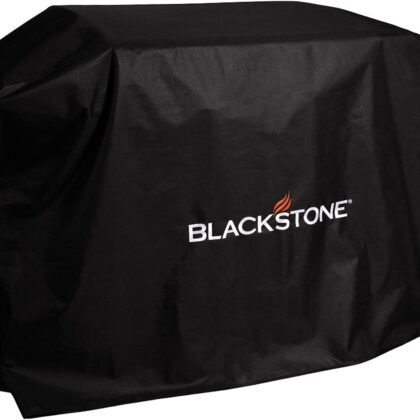 Blackstone 5482 Griddle Cover Fits 36 inches Cooking Station with Hood Water Resistant, Weather Resistant, Heavy Duty 600D Polyester Flat Top Gas Grill Cover with Cinch Straps, Black 36"