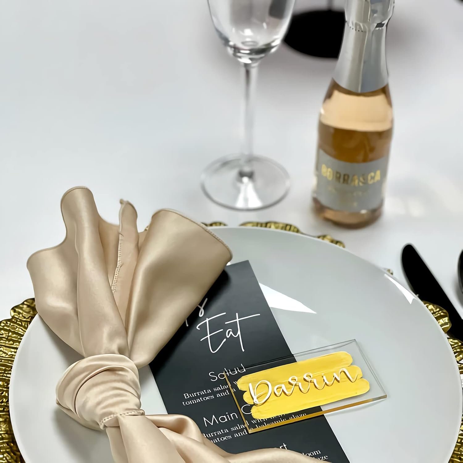 Clear Acrylic Place Cards 1/8" Thick, 3.5" x 2" Small Rectangle Acrylic Blank Seating Card, Escort Name Plate for Table Setting, Wedding, Dinner Party, 20 Pcs - Image 7