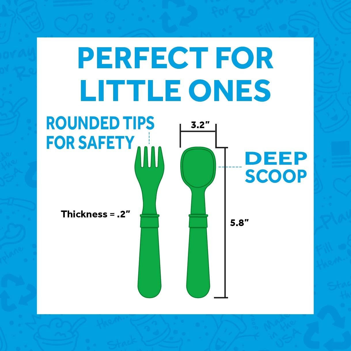 Re-Play Toddler Dinnerware Set - Spill-Proof Sippy Cup, 7" Divided Plate, Fork & Spoon - Durable Recycled Dining Set for Kids - Dishwasher & Microwave Safe - Made in USA - Pink