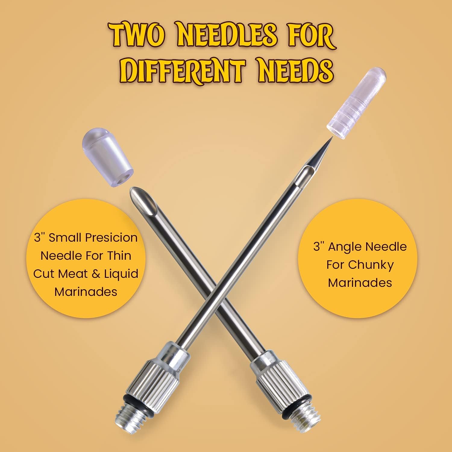 Turkey Baster, Stainless Steel Baster for Cooking with Marinade Injectors Syringe, Basting Brush, Thick Cleaning Brush & Thin Cleaning Brush - Image 5