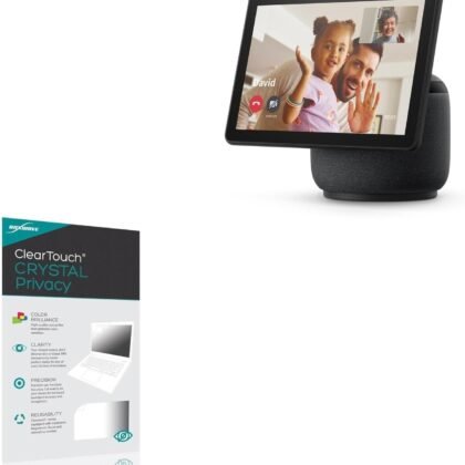 BoxWave Screen Protector Compatible with Amazon Echo Show 10 (3rd Gen 2020) - ClearTouch Crystal Privacy (2-Pack), Privacy Screen Protector Flexible Film Clear