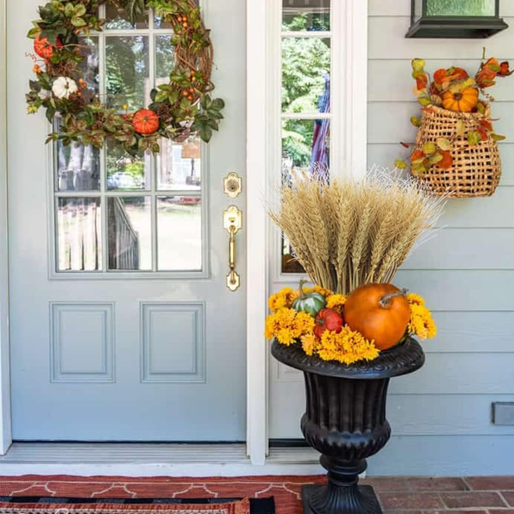 100 Stems Dried Wheat Stalks for Decor Artificial Dried Wheat Sheaves Faux Wheat Stems Natural Wheat Stalks Bundle for Wedding Party Table Centerpiece Harvest Wreath Boho Farmhouse DIY - Image 3
