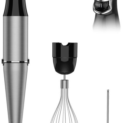 Immersion Blender Handheld 1100W 3 in 1 Corded Stick Hand Blenders for Kitchen with Trigger Speed Control, with Whisk, Milk Frother Attachemnts, Perfect Emulsifier for Soup, Smoothie, Puree