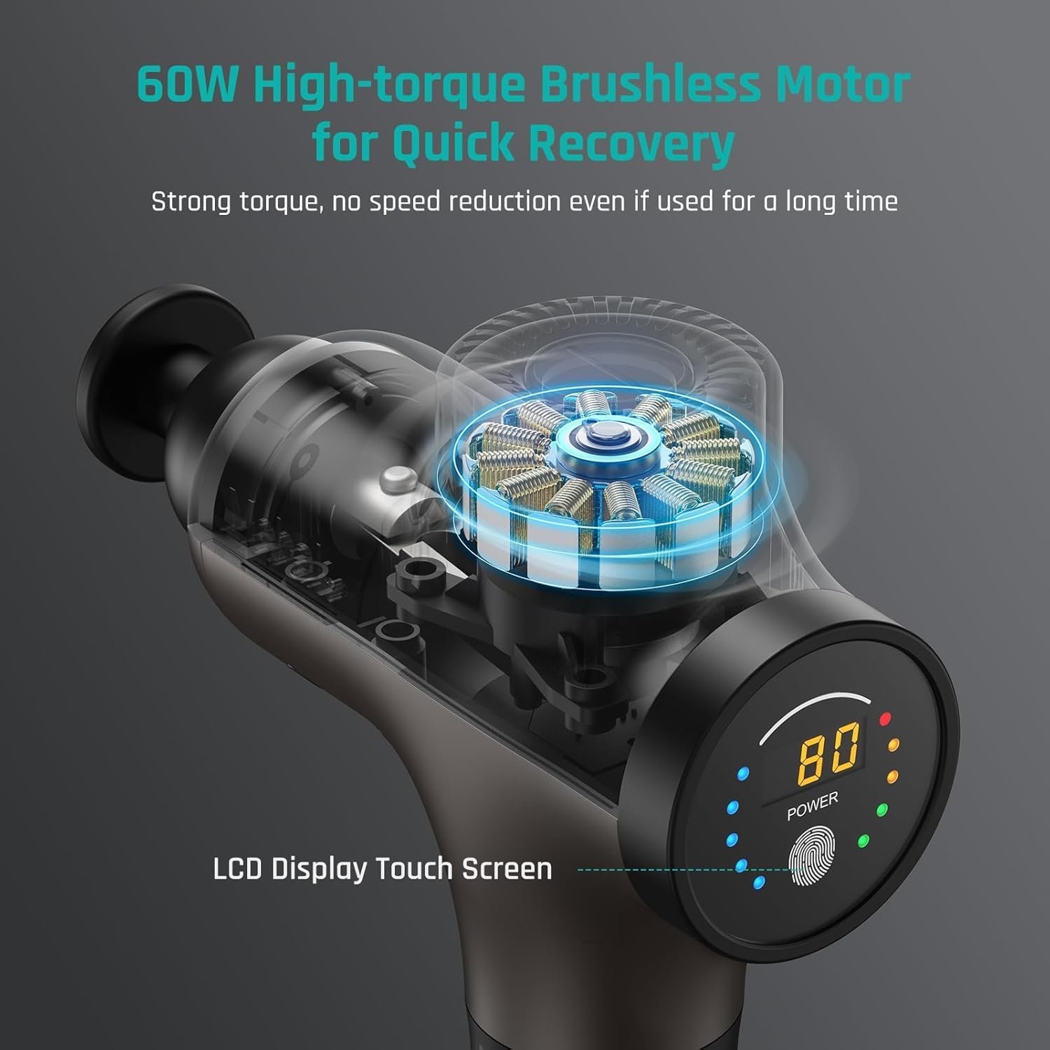 Mebak 3 Massage Gun, Massage Gun Deep Tissue for Athletes, Professional Muscle Percussion Massager, Massager for Shoulder Leg Back Body Pain Relief, Quiet Portable Sport Tool, Gifts for Him - Image 6