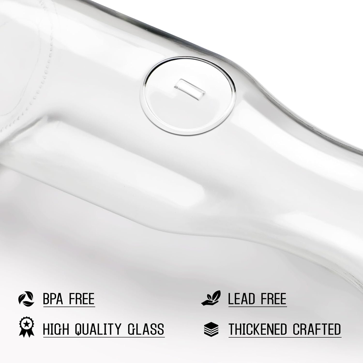 Set of 6 Glass Carafe with Lid, 1 Liter Beverage Serveware Carafe, Clear Glass Pitcher for Mimosa Bar, Brunch, Cold Water, Juice, Milk, Iced Tea, Lemonade - Image 3