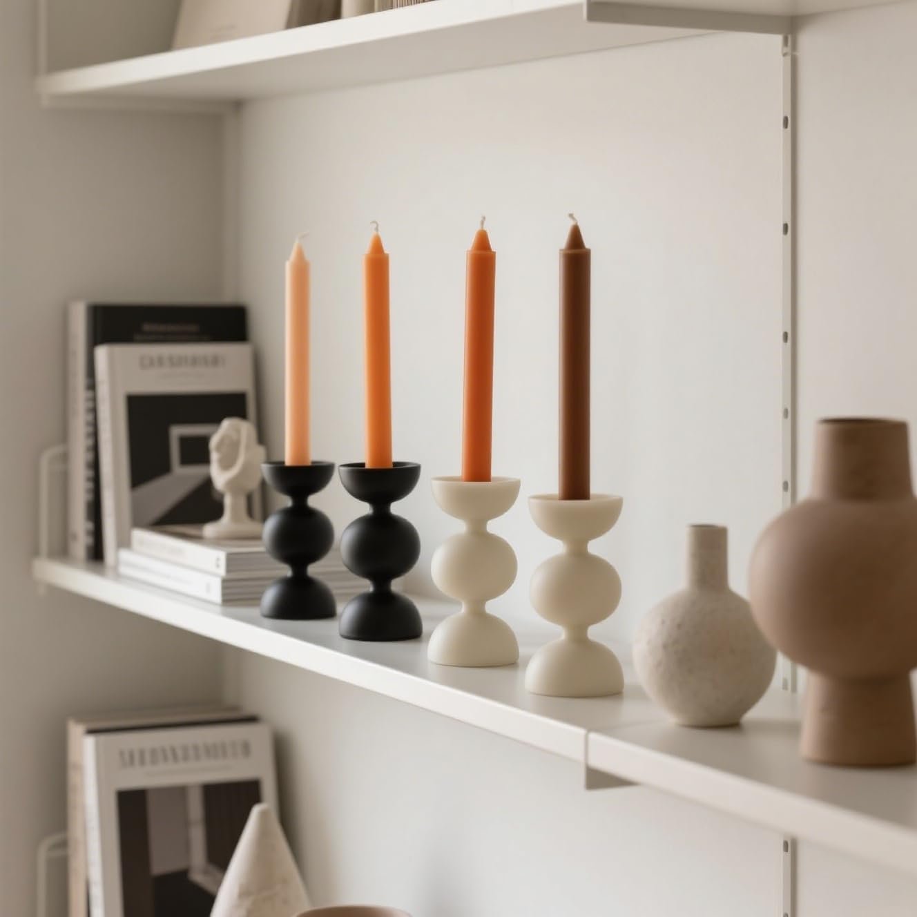 12-Pack Earth Tone Taper Candles, 10 Inch Unscented Dripless Candlesticks, Long-Lasting Burn Time of 7-8 Hours, Perfect for Fall Harvest Halloween Thanksgiving Dinners Parties and Home Décor - Image 3