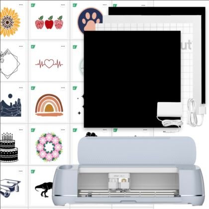 Cricut Maker 3 & Digital Content Library Bundle - Includes 30 Images in Design Space App - Smart Cutting Machine, 2X Faster & 10X Cutting Force, Cuts 300+ Materials, Blue