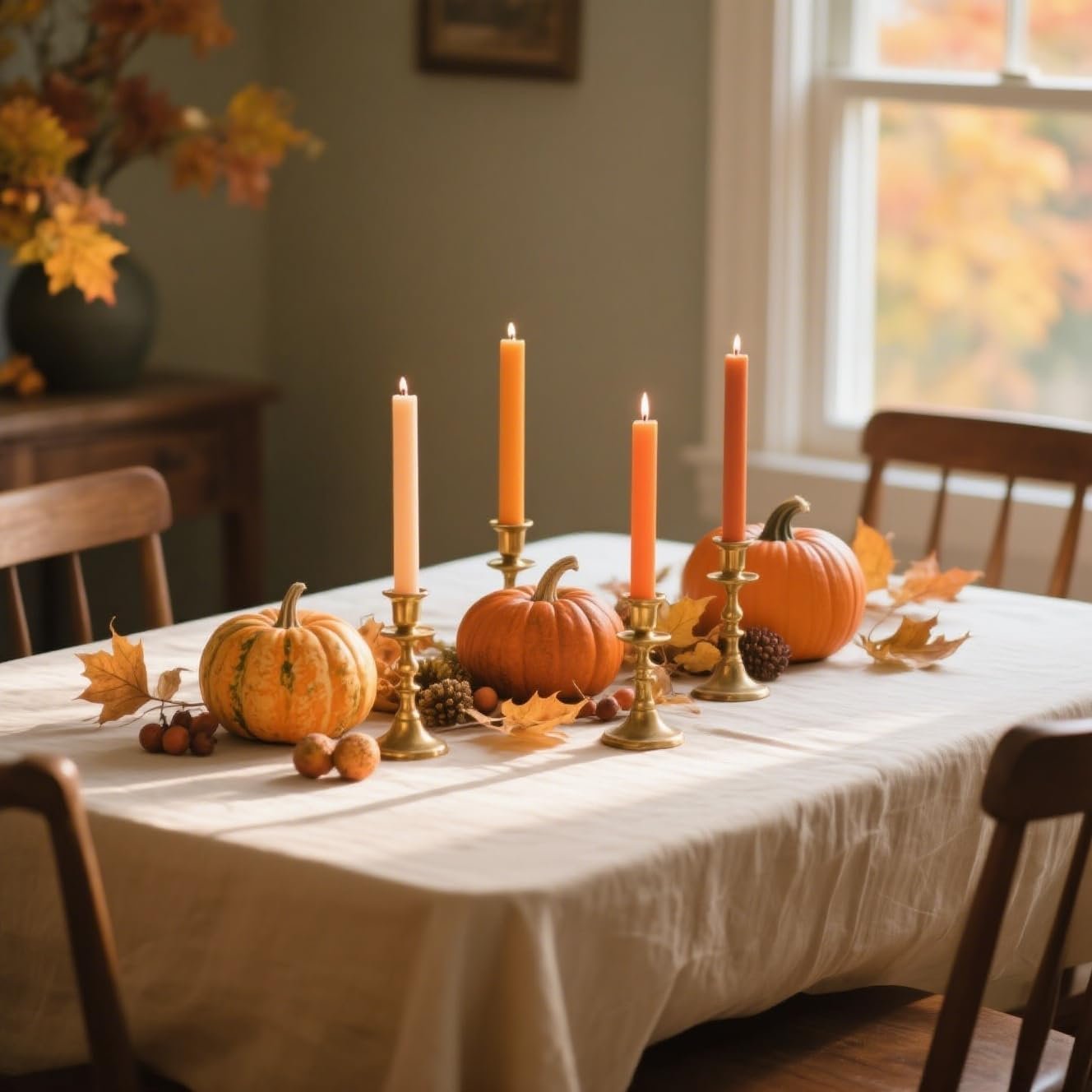 12-Pack Earth Tone Taper Candles, 10 Inch Unscented Dripless Candlesticks, Long-Lasting Burn Time of 7-8 Hours, Perfect for Fall Harvest Halloween Thanksgiving Dinners Parties and Home Décor - Image 8