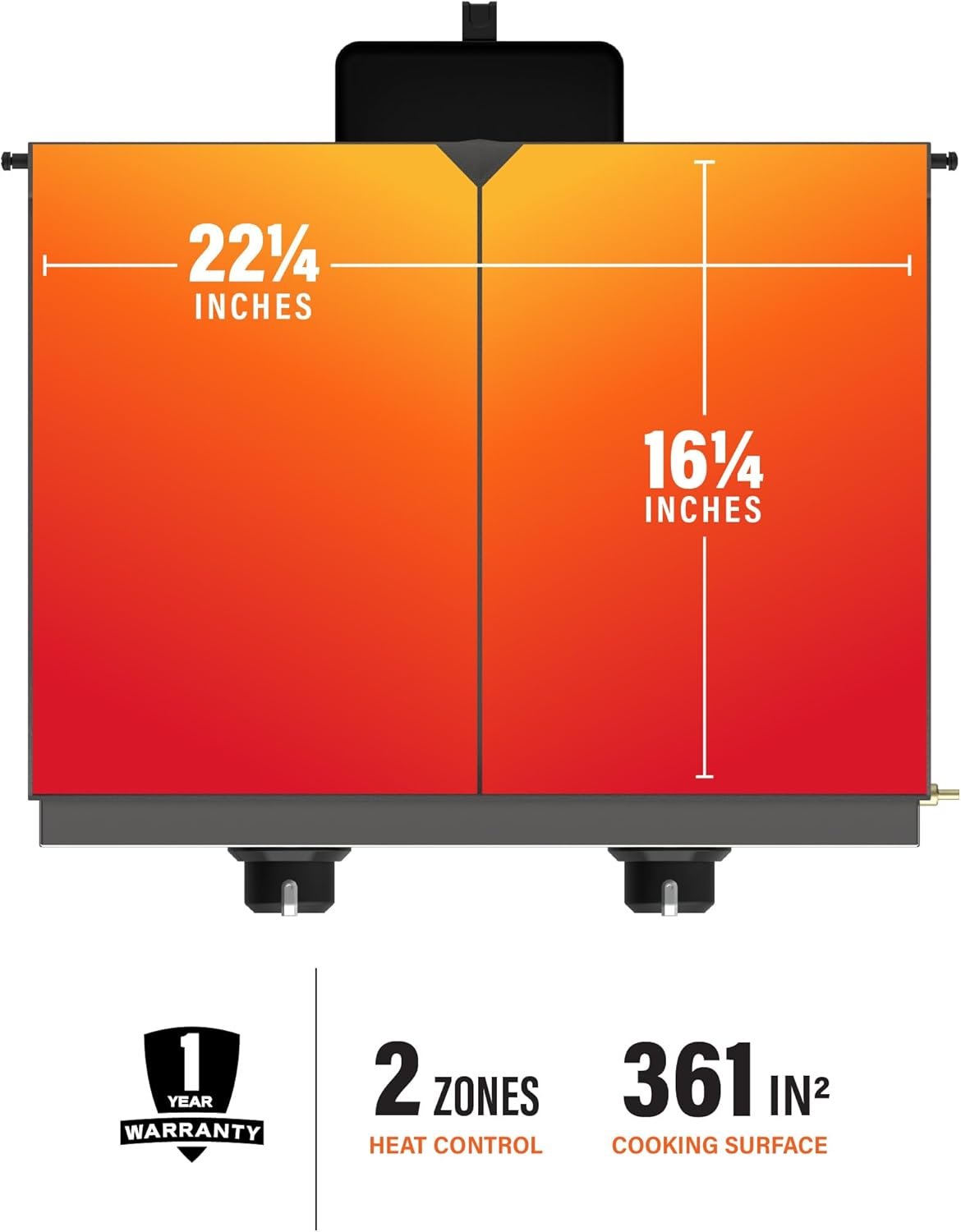 Blackstone 1813 Original 22” Tabletop Griddle with Hood and Stainless Steel Front Plate, Powder Coated Steel, Black - Image 5