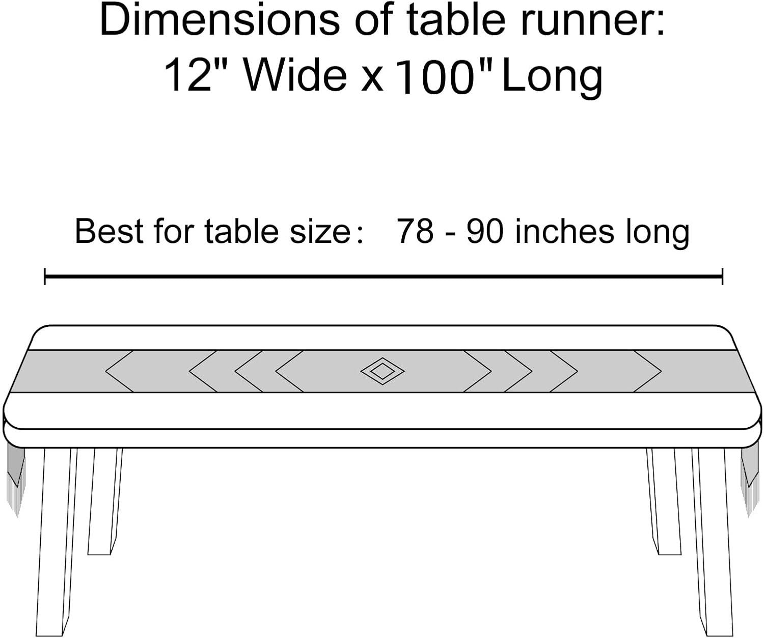 Mkono 100 Inches Boho Macrame Table Runner Woven Thanksgiving Christmas Party Decor Handmade Linen Placemats with Tassels Home Decoration for Dining Room Kitchen, 12 x 100 Inches - Image 2