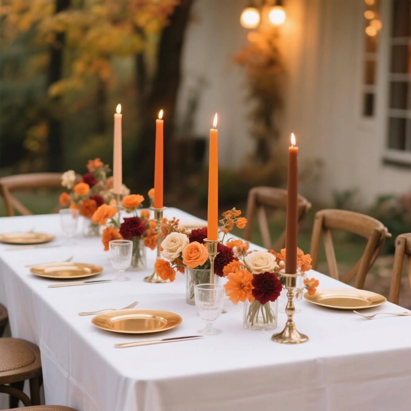 12-Pack Earth Tone Taper Candles, 10 Inch Unscented Dripless Candlesticks, Long-Lasting Burn Time of 7-8 Hours, Perfect for Fall Harvest Halloween Thanksgiving Dinners Parties and Home Décor - Image 5