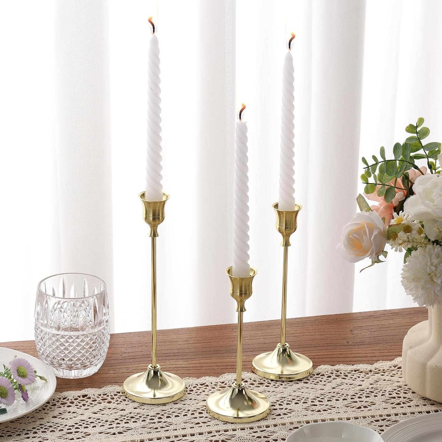 Candlestick Holders 6PCS, Metal Taper Candle Holder, Gold Candle Holders for Pillar Candles, Candle Holder for Wedding Fireplace Mantel Housewarming Gift - Image 6
