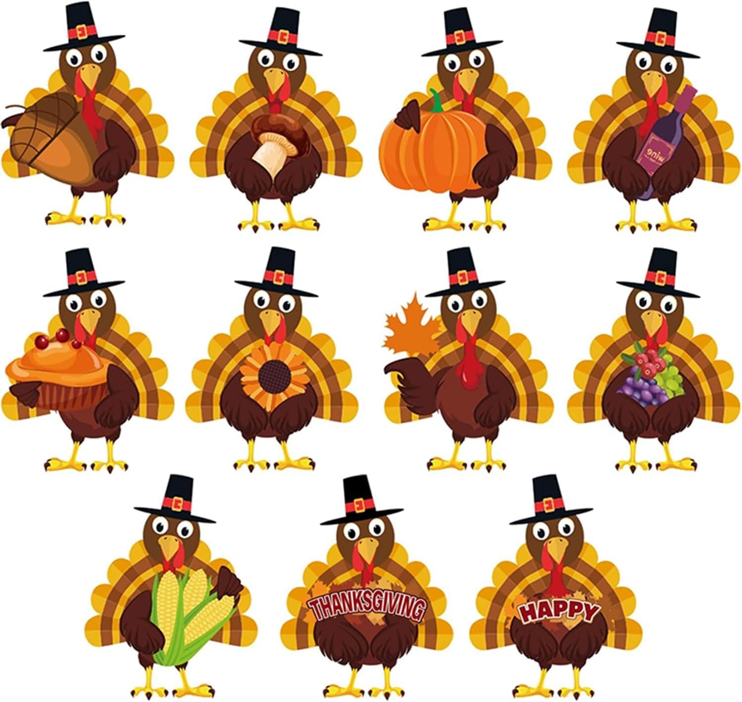 Fanboxk Thanksgiving Yard Decorations Outdoor,11Pcs Thanksgiving Turkey Yard Signs with Stakes,Harvest Porch Yard Sign Decorations for Autumn Farmhouse Patio Outdoor Decor. - Image 4