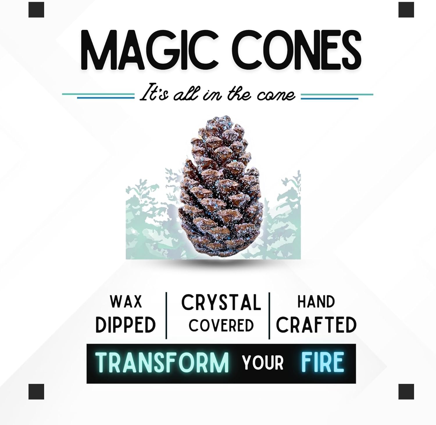 Magic Cones The Weekender Bundle-30 Color-Changing Pine Cones & Fatwood Firestarter Sticks – Perfect for Family Campfires, Bonfires, and Backyard Gatherings – USA-Made, and Fun Fire Enhancer Set (1) - Image 6