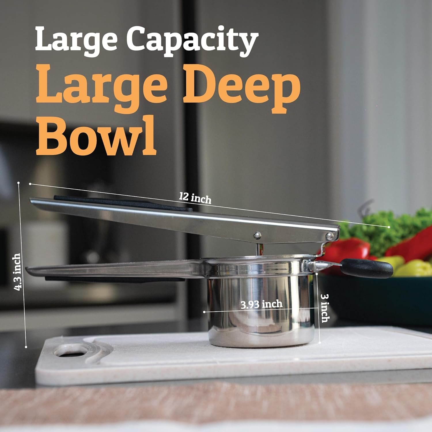 PriorityChef Large 15oz Potato Ricer, Heavy Duty Stainless Steel Potato Masher and Ricer Kitchen Tool, Press and Mash Kitchen Gadget For Perfect Mashed Potatoes - Everytime - Image 7