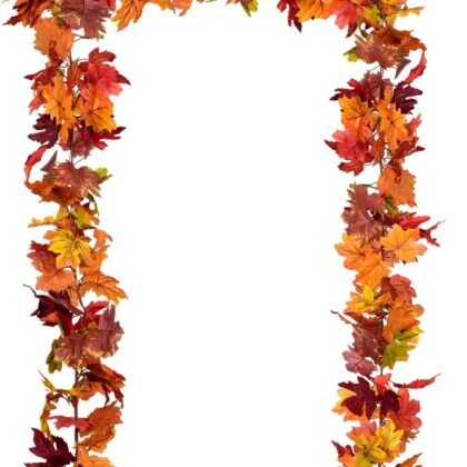 DearHouse 2 Pack Fall Garland Maple Leaf, 5.9Ft/Piece 7 Colors Hanging Vine Garland Artificial Autumn Foliage Garland Thanksgiving Decor for Home Wedding Fireplace Party Christmas
