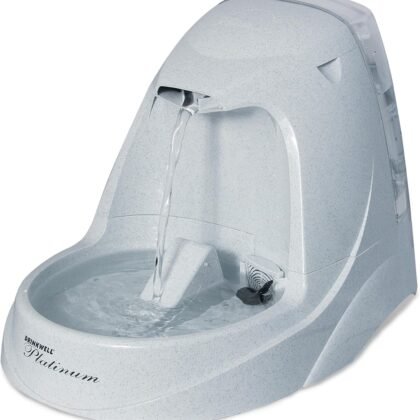 PetSafe Drinkwell Platinum Dog and Cat Water Fountain, Automatic Drinking Fountain for Pets, 168 Ounce,Grey