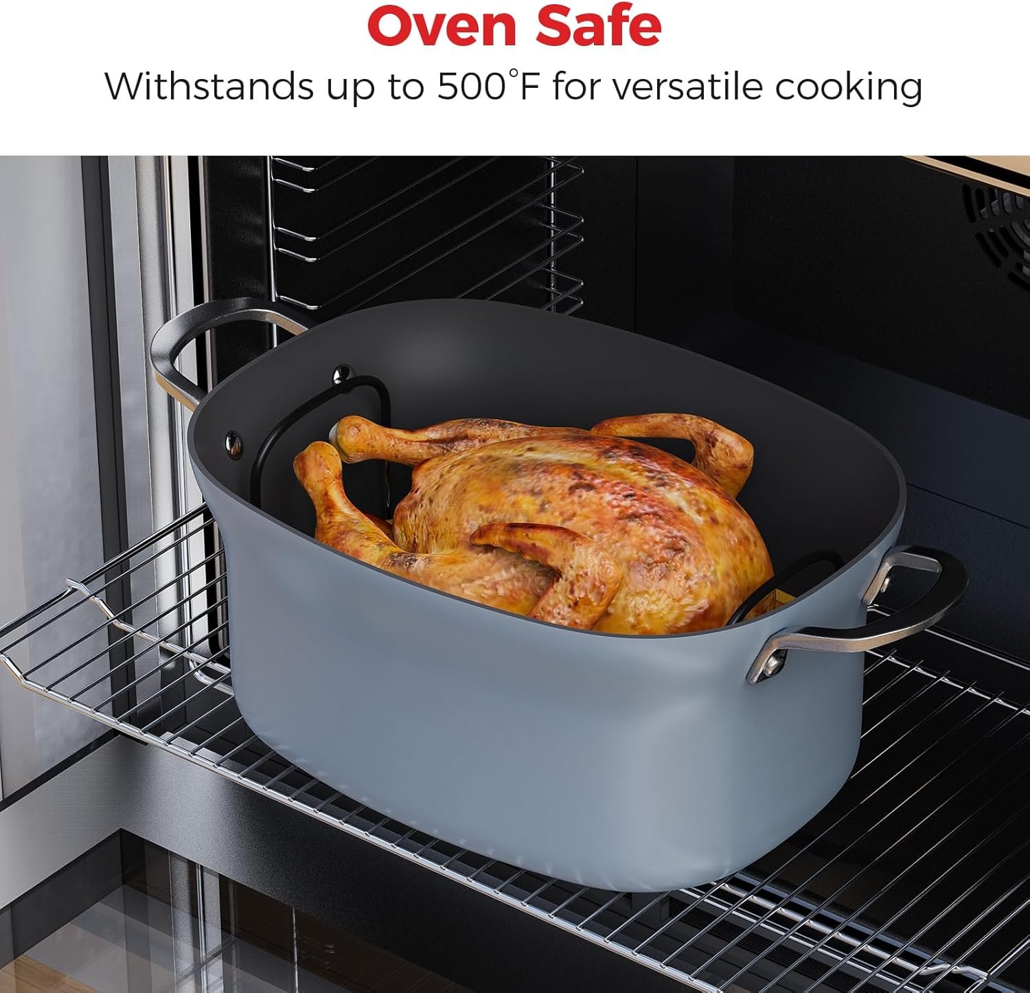 Goldlion Steam and Roast Rack Compatible with Ninja Crockpot Slow Cooker - Stainless Steel Roasting Rack with Silicone-Protected Feet & Handles - Accessories for Ninja Foodi Possiblecooker - Image 4