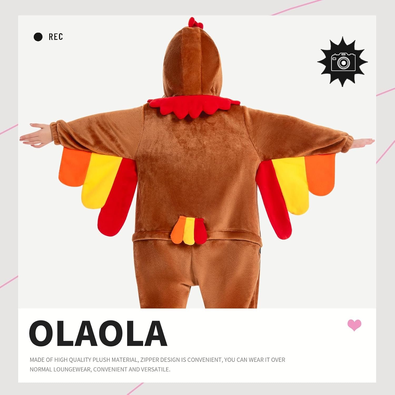 OLAOLA Kids Animal Onesie, Unisex Onesies, Plush Cosplay Pajamas for Girls Boys, One-Piece Sleepwear Halloween Costume - Image 2