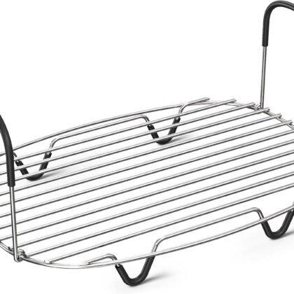 Goldlion Steam and Roast Rack Compatible with Ninja Crockpot Slow Cooker - Stainless Steel Roasting Rack with Silicone-Protected Feet & Handles - Accessories for Ninja Foodi Possiblecooker