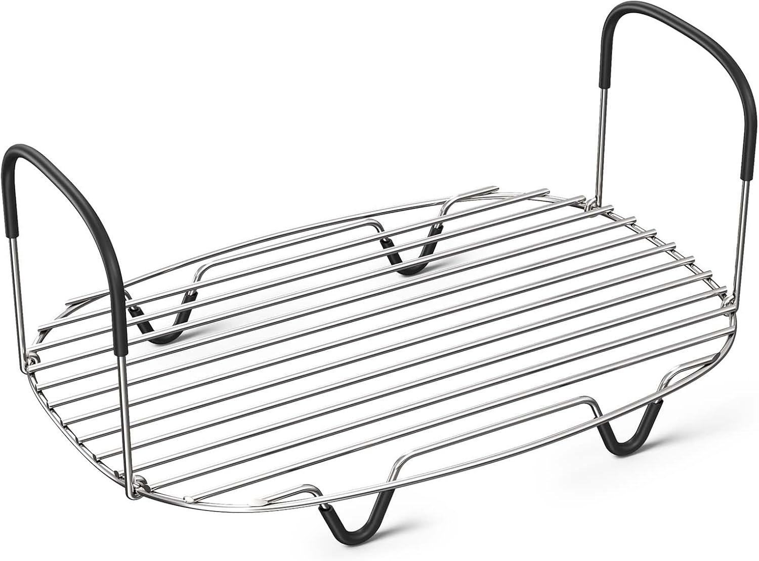 Goldlion Steam and Roast Rack Compatible with Ninja Crockpot Slow Cooker - Stainless Steel Roasting Rack with Silicone-Protected Feet & Handles - Accessories for Ninja Foodi Possiblecooker