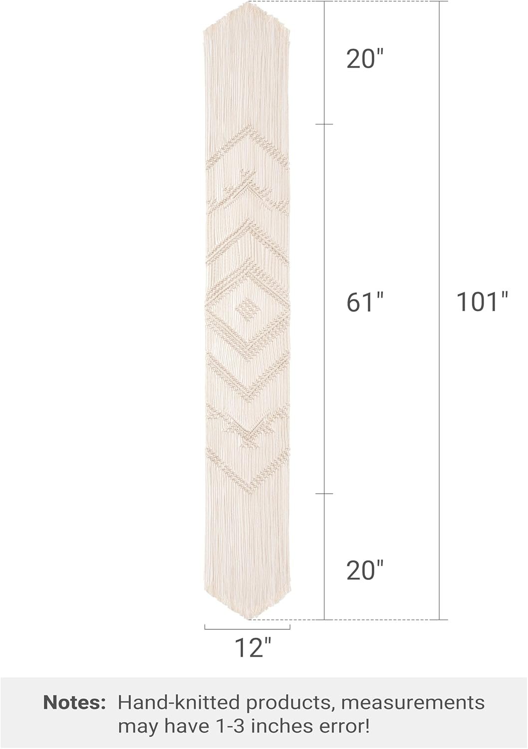 Mkono 100 Inches Boho Macrame Table Runner Woven Thanksgiving Christmas Party Decor Handmade Linen Placemats with Tassels Home Decoration for Dining Room Kitchen, 12 x 100 Inches - Image 6