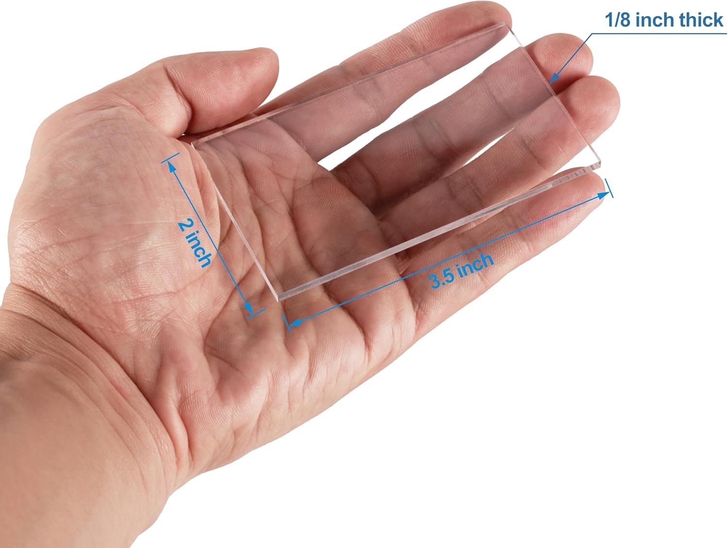 Clear Acrylic Place Cards 1/8" Thick, 3.5" x 2" Small Rectangle Acrylic Blank Seating Card, Escort Name Plate for Table Setting, Wedding, Dinner Party, 20 Pcs - Image 2