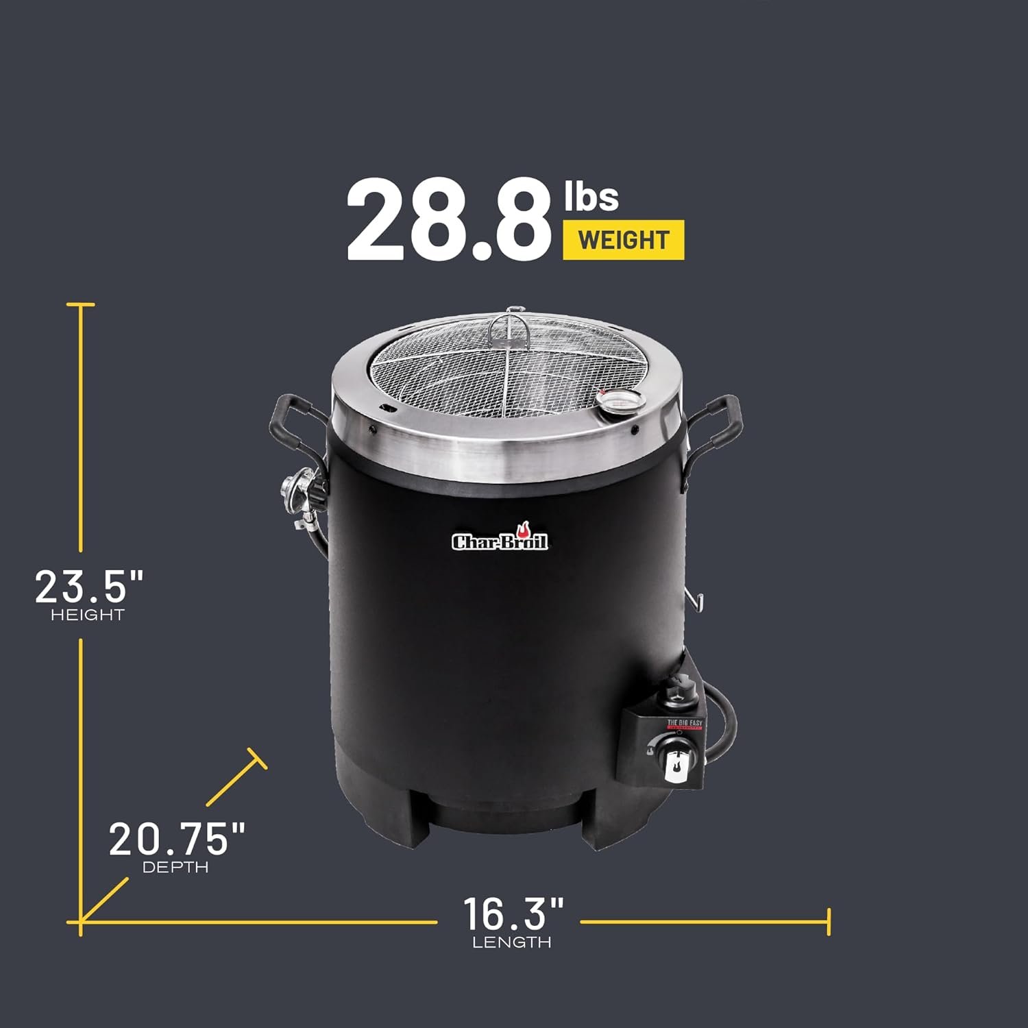 Charbroil® The Big Easy® TRU-Infrared™ Cooking Technology Propane Gas Stainless Steel Oil-Less Turkey Fryer, Black - 17102065 - Image 6