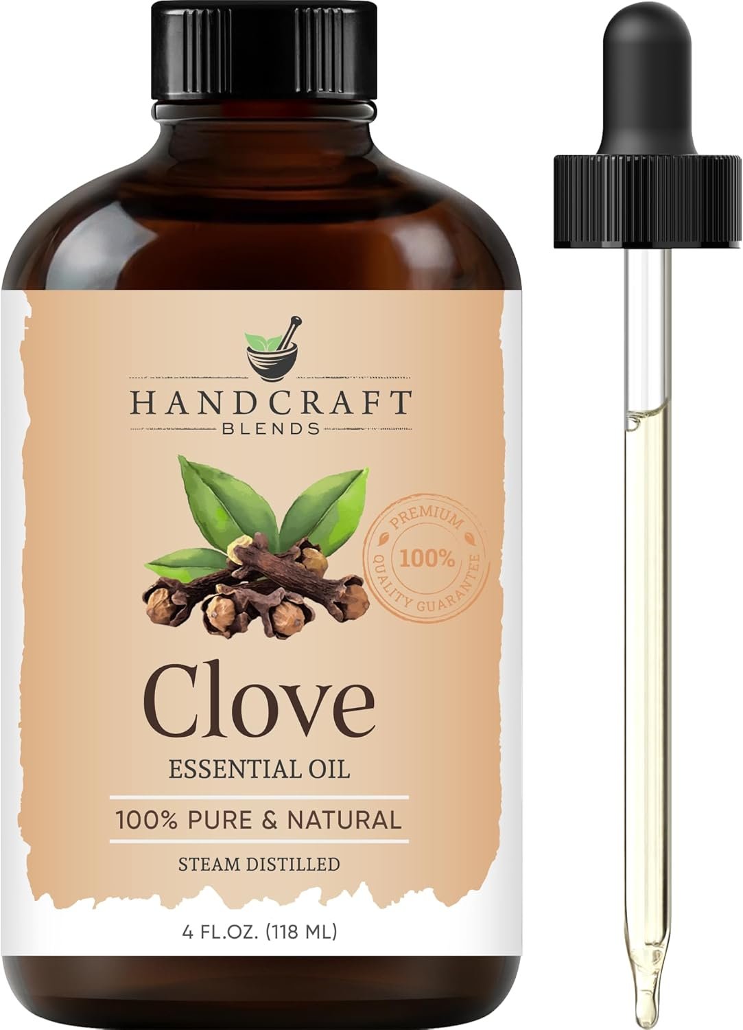Handcraft Blends Clove Essential Oil – Huge 4 Fl Oz – 100% Pure and Natural – Premium Grade Essential Oil for Diffuser and Aromatherapy, Skin, Massage, Candle and Soap Making Fragrance