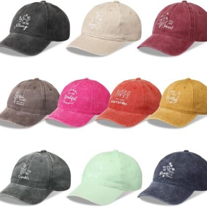 10 Pcs Multicolor Adjustable Vintage Baseball Cap Bulk Appreciation Washed Unisex Hat for Men & Women Coworker Staff