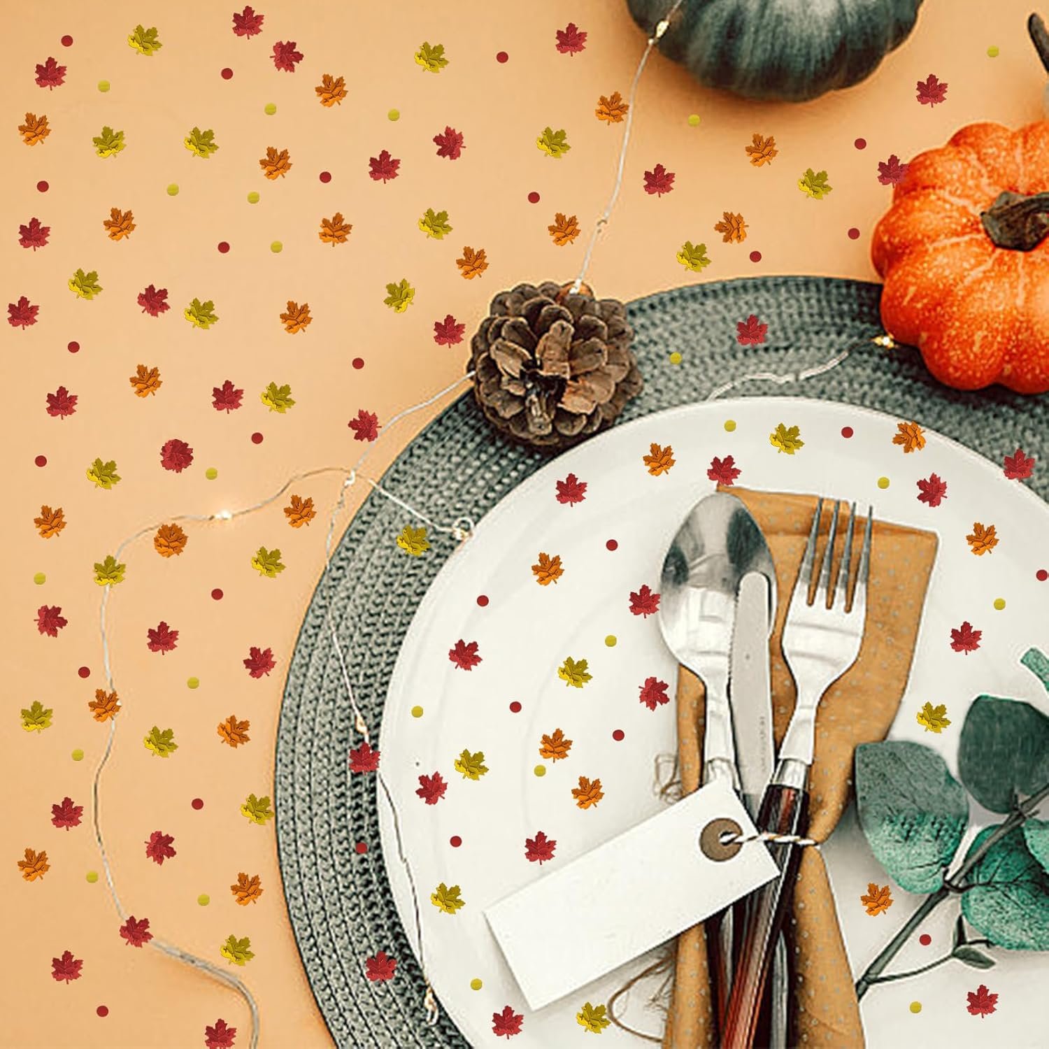 1500 Pcs Autumn Fall Table Confetti, Maple Leaf Decor Harvest Thanksgiving Table Scatters Glitter Party Decorations - Image 5