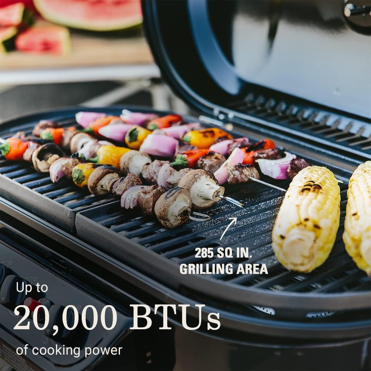 Coleman RoadTrip 285 Portable Stand-Up Propane Grill with 3 Adjustable Burners & Instastart Ignition, 20,000 BTUs of Power for Outdoor Cooking, Camping, Tailgating, Grilling, BBQs, & More - Image 3