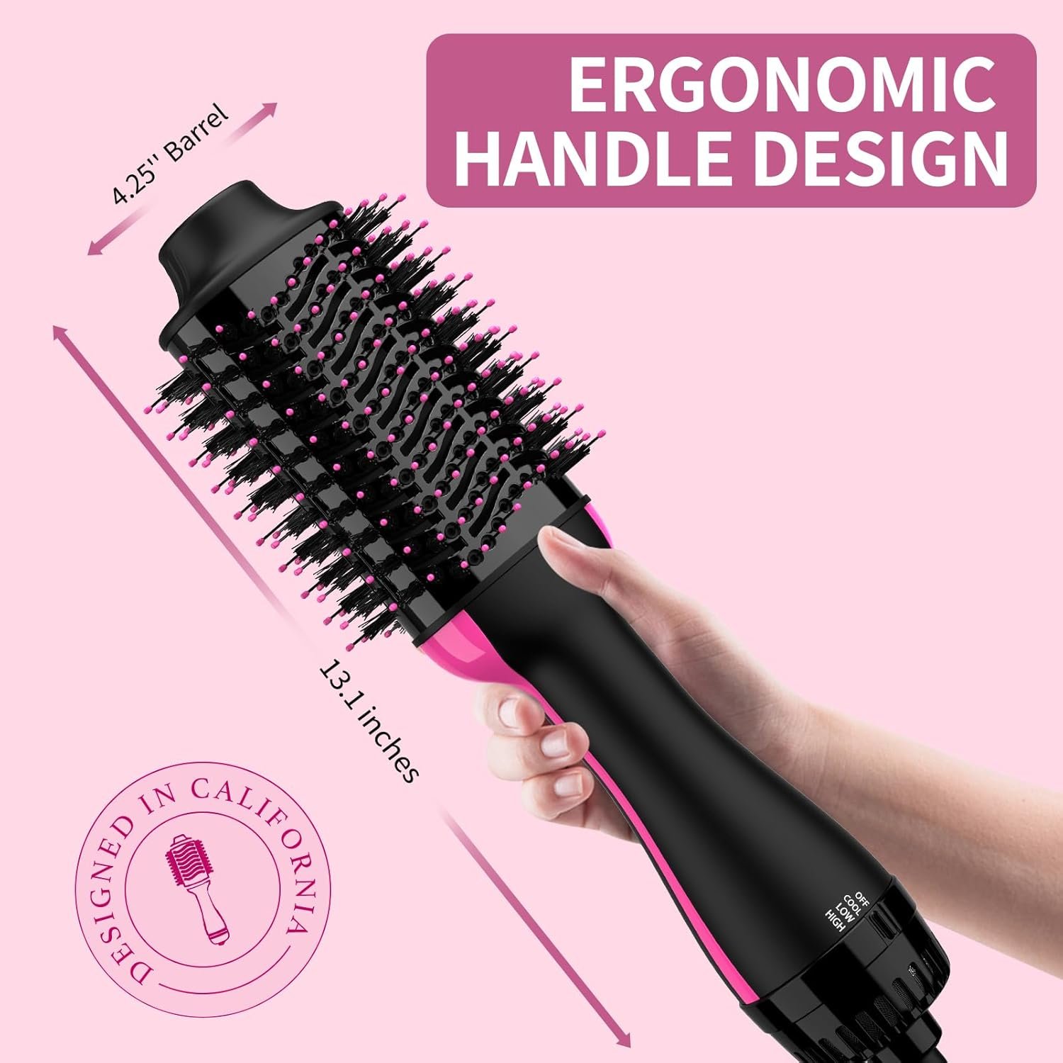 Hair Dryer Brush Blow Dryer in One, Upgraded 4 in 1 Hair Dryer and Styler Volumizer with Negative Ion Anti-frizz Ceramic Titanium Barrel Hot Air Hair Straightener Brush - Image 5