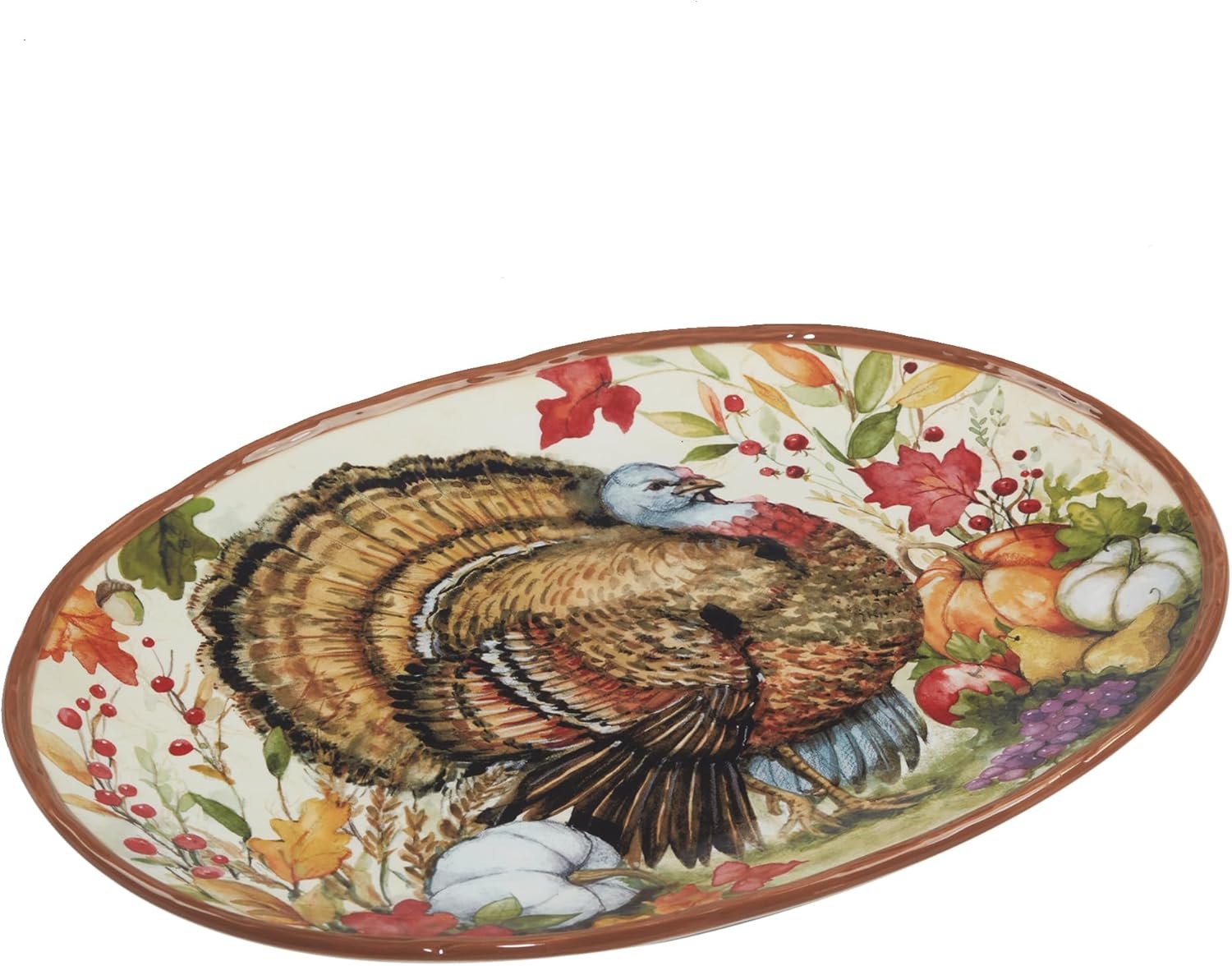 Harvest Blessings Ceramic Oval Turkey Platter – The perfect showpiece for Thanksgiving, this festive platter beautifully presents turkey, roasts, or holiday favorites with seasonal charm