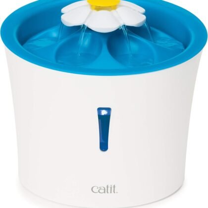 Catit LED Flower Fountain with Triple Action Filter, Cat Drinking Water Fountain, 3 L