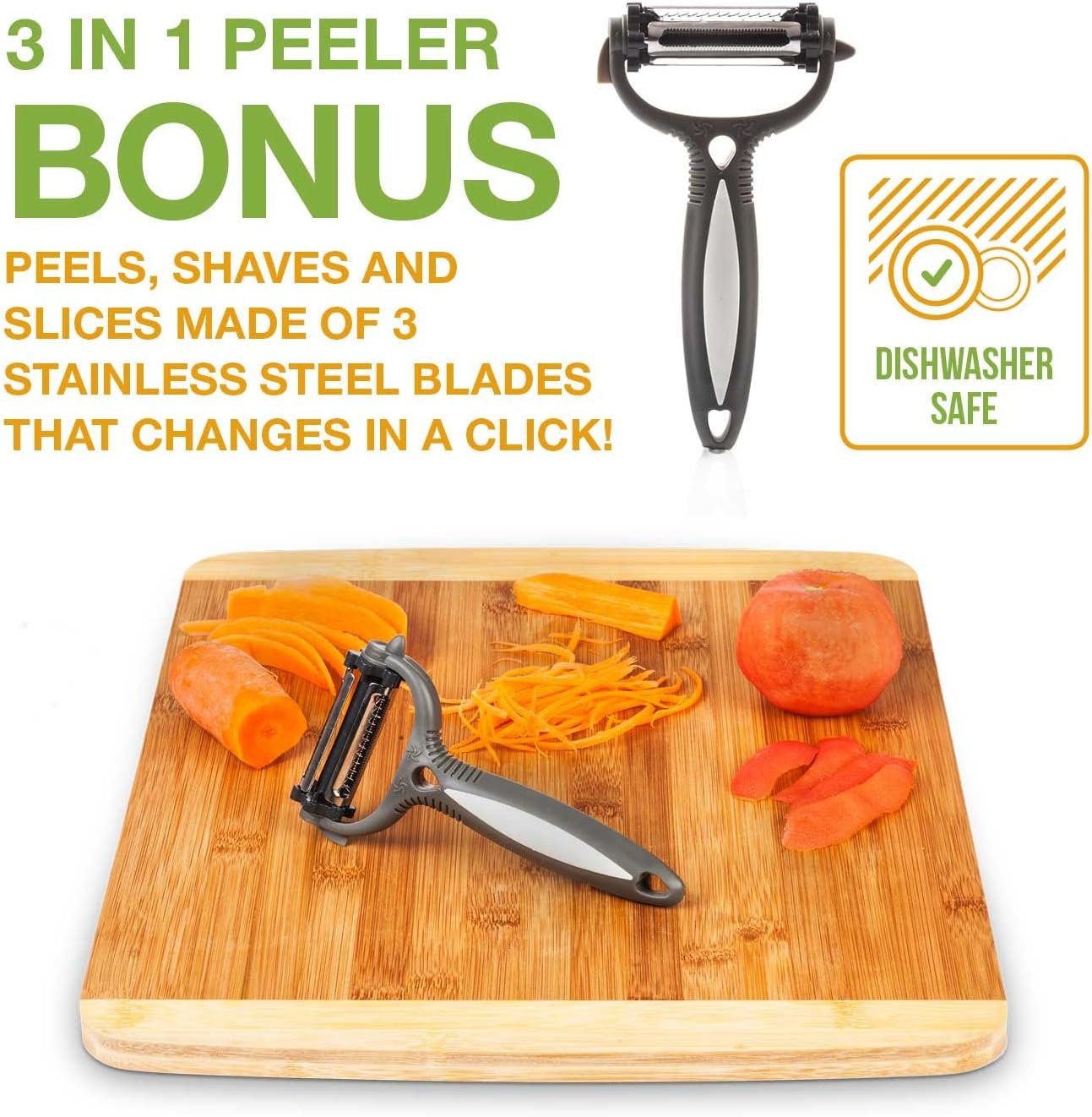 Fat Separator With Bottom Release, 4 Cup Gravy Separator for Cooking with Oil Strainer, Kitchen Gadgets Grease Separator Packaged with a 3-in-1 Multifunctional Peeler (Red) - Image 4