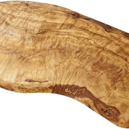 Naturally Med - Olive Wood Cutting Board/Cheese Board - 14 inch. Olive wood board for cheese, cutting, kitchen, charcuterie. Handcrafted, artisan product.
