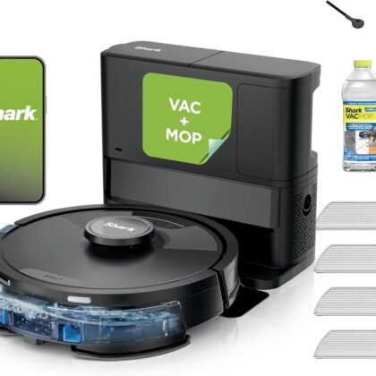 Shark Matrix Plus Robot Vacuum and Mop with Self-Empty HEPA Base, Sonic Mopping, Matrix Clean, Home Mapping, HEPA Bagless Self Empty Base, CleanEdge, for Pet Hair, UR2650WS