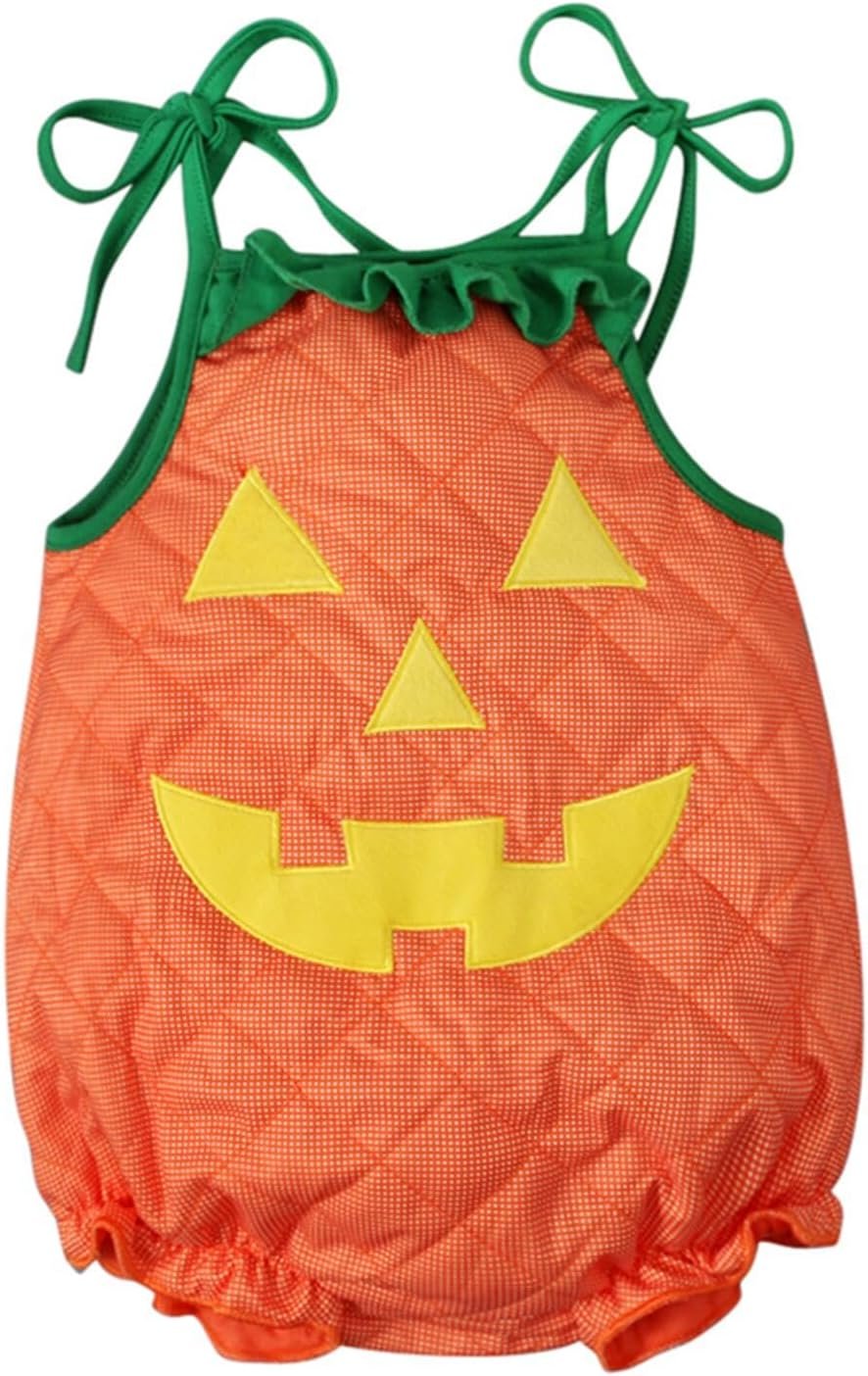 Noubeau Toddler Baby Boy Girl Halloween Clothes Pumpkin Sleeveless Romper Bodysuit One Piece Halloween Outfit