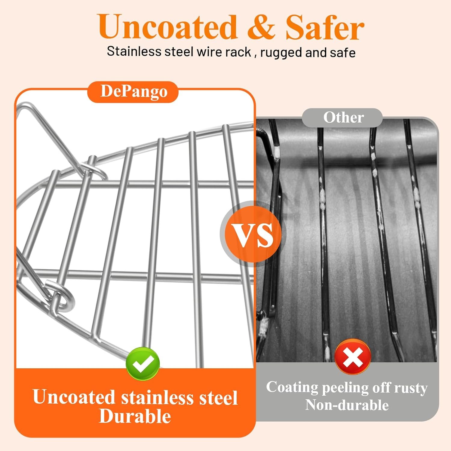 16.5inch Oval Roasting Rack for Oven, Thanksgiving Christmas Gifts for Mom Men Wife Cooking Home Chefs, Stainless Steel Cooling Rack with Handle, Wire Rack for Cooking, Grilling, Drying - Image 4