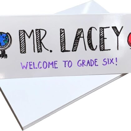 Dry Erase Name Tent Table Cards 21.6 cm x 7.6 cm (30 Pack) Reusable Name Cards, Classroom Name Tags, Wedding Guest Name Tents
