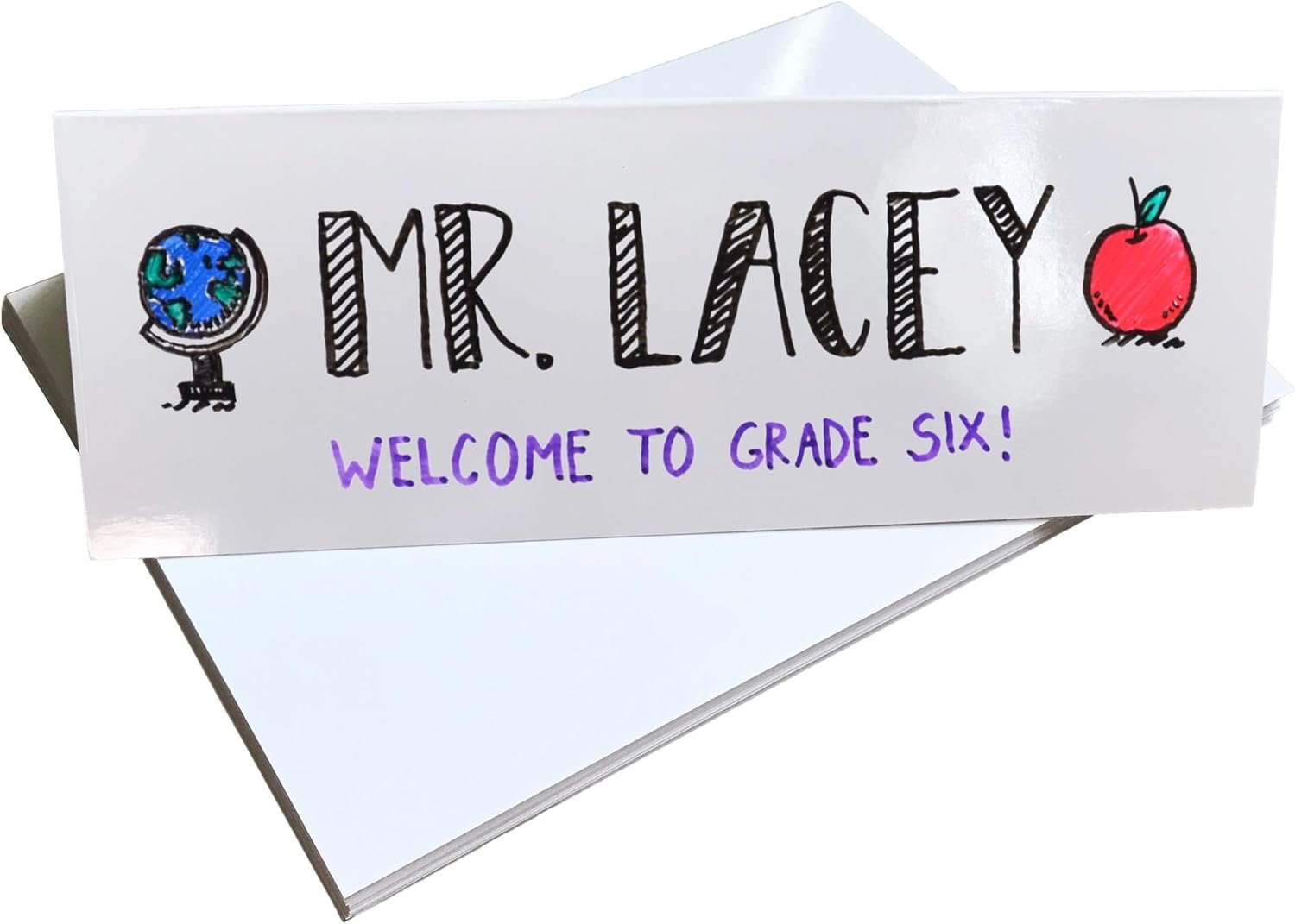 Dry Erase Name Tent Table Cards 21.6 cm x 7.6 cm (30 Pack) Reusable Name Cards, Classroom Name Tags, Wedding Guest Name Tents