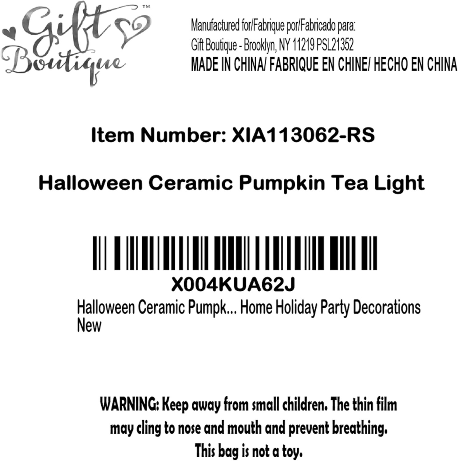 Halloween Ceramic Pumpkin Tea Light Holder Set of 3 Jack O Lanterns Pumpkins Spooky Sculptures Tabletop Decor for Home Holiday Party Decorations - Image 7