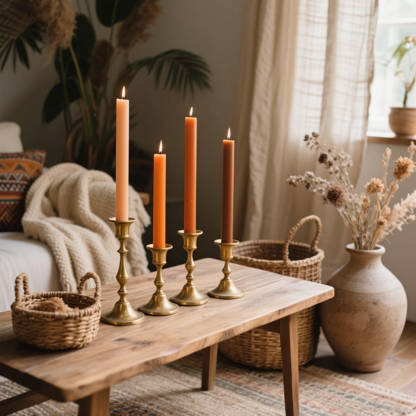 12-Pack Earth Tone Taper Candles, 10 Inch Unscented Dripless Candlesticks, Long-Lasting Burn Time of 7-8 Hours, Perfect for Fall Harvest Halloween Thanksgiving Dinners Parties and Home Décor - Image 2