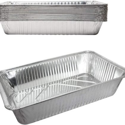 Durable Disposable Aluminum Foil Steam Roaster Pans, Full Size Deep, Heavy Duty Baking Roasting Broiling 21 x 13 x 3.5 inches Thanksgiving Turkey Dinner (15)