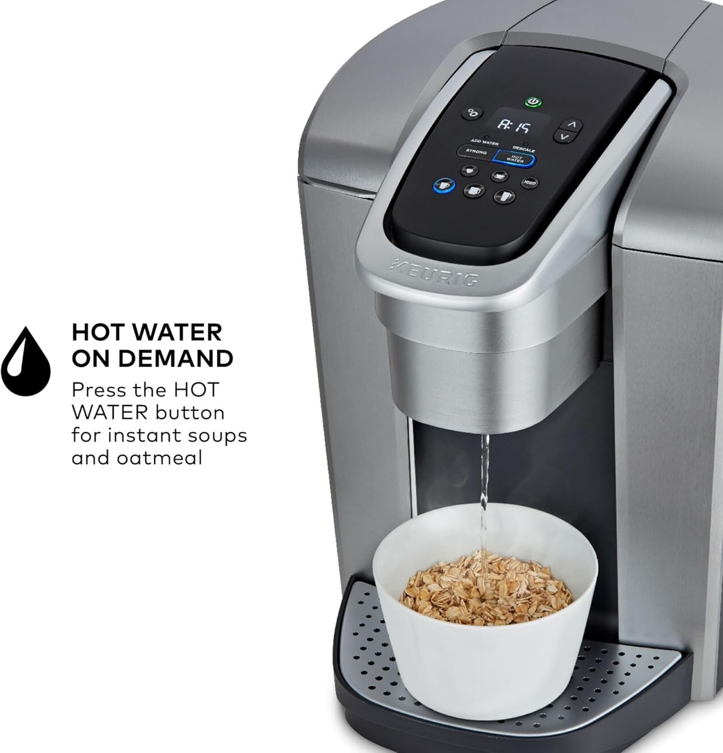 Keurig K-Elite Single Serve K-Cup Pod Coffee Maker, with Strength and Temperature Control, Iced Coffee Capability, 8 to 12oz Brew Size, Programmable, Brushed Silver - Image 7