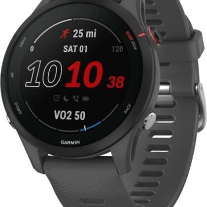Garmin Forerunner® 255, GPS Running Smartwatch, Advanced Insights, Long-Lasting Battery, Slate Gray
