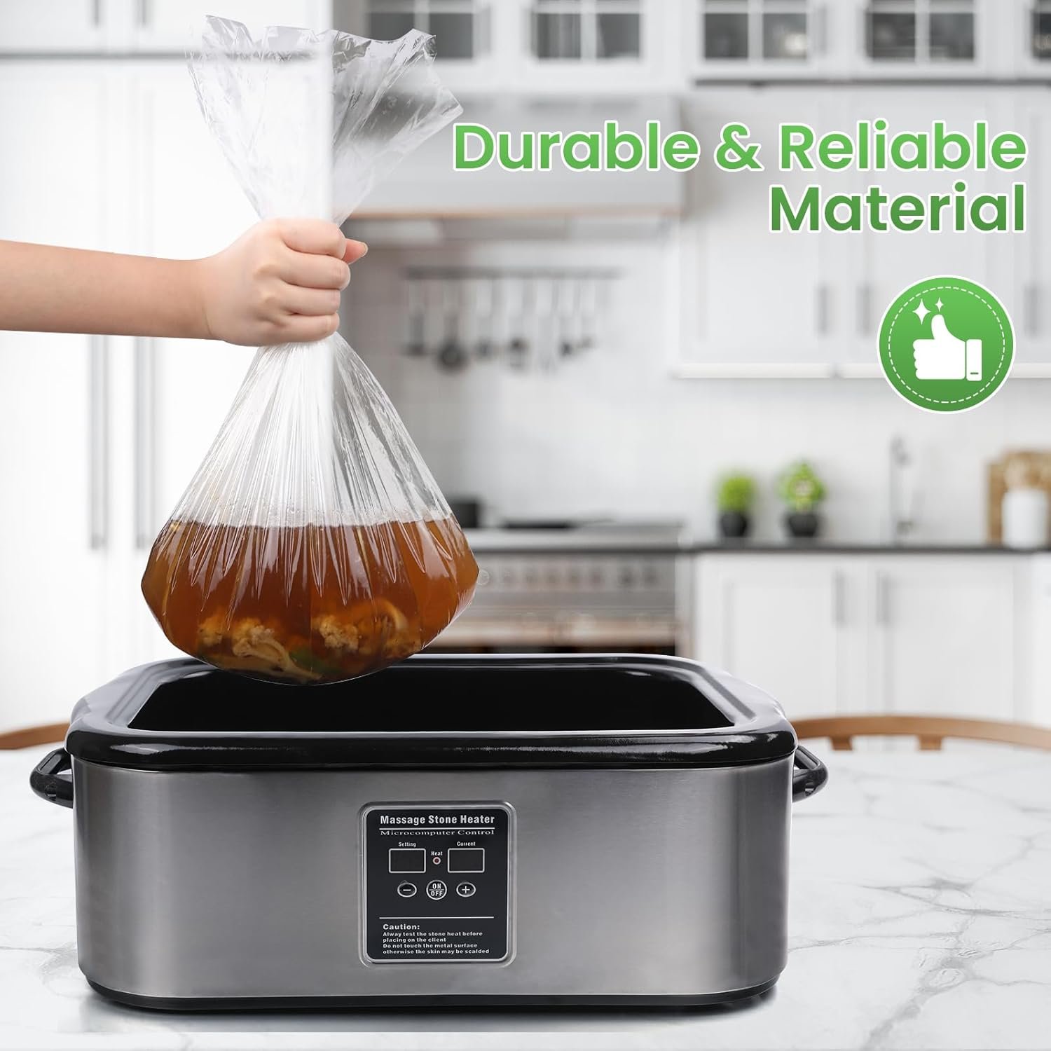 CAREGY Electric Roaster Liners 34 x 18 Inch 10 Counts Disposable Roaster Liners Fits 16, 18, 22 Quarts Roasters, Roasting Oven Liners Cooking Bags for Immediate Cleanup - Image 6